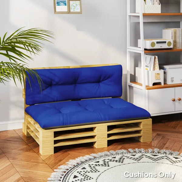 Outsunny 2 Seater Pallet Cushions Outdoor 3.9 Inch Thick Replacement Cushions - Tufted Design for Garden, Patio, Navy Blue - product image 8