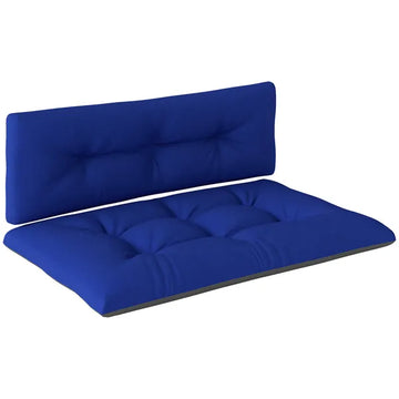 Outsunny 2 Seater Pallet Cushions Outdoor 3.9 Inch Thick Replacement Cushions - Tufted Design for Garden, Patio, Navy Blue - product image 1