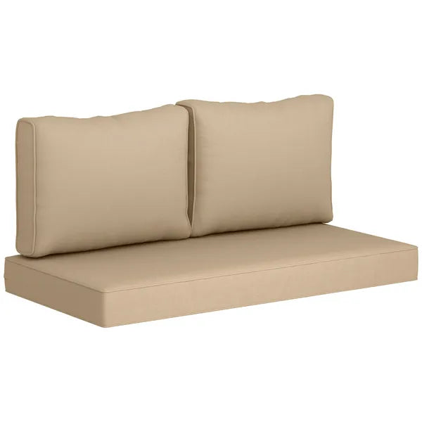 3 Piece Outdoor Loveseat Cushion Set with Removable Covers, Beige - product image 11