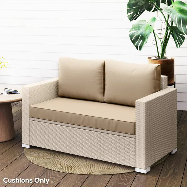 3 Piece Outdoor Loveseat Cushion Set with Removable Covers, Beige - product image 10