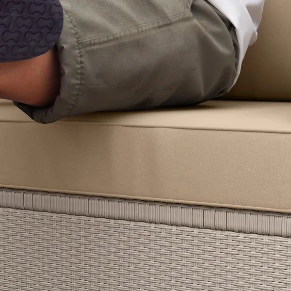 3 Piece Outdoor Loveseat Cushion Set with Removable Covers, Beige - product image 9