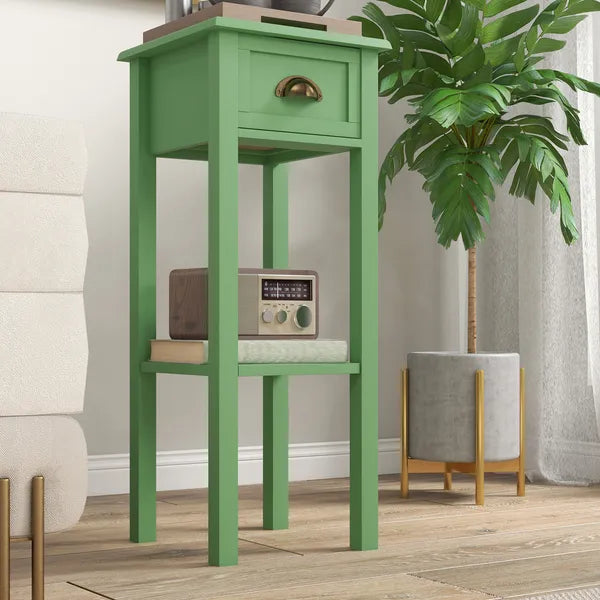 HOMCOM 2-Tier Side Table with Drawer and Shelf, End Table for Living Room and Hallway, Green - product image 8