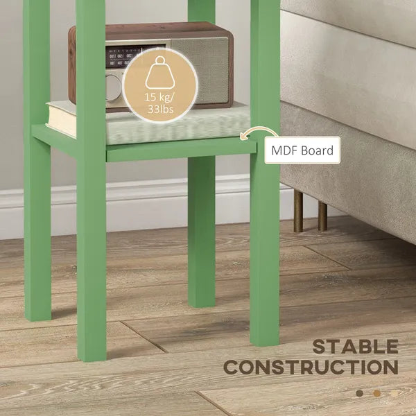 HOMCOM 2-Tier Side Table with Drawer and Shelf, End Table for Living Room and Hallway, Green - product image 5