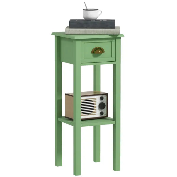 HOMCOM 2-Tier Side Table with Drawer and Shelf, End Table for Living Room and Hallway, Green - product image 11