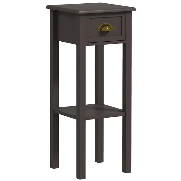 HOMCOM 2-Tier Side Table with Drawer Shelf, End Table for Living Room Hallway, Coffee - product image 12