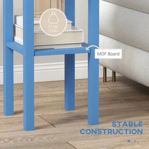 2-Tier Side Table with Drawer Shelf, End Table for Living Room Hallway, Light Blue - product image 5