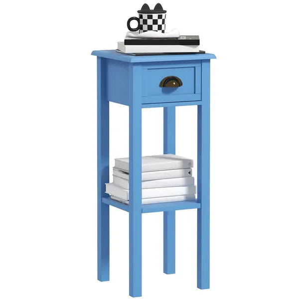 2-Tier Side Table with Drawer Shelf, End Table for Living Room Hallway, Light Blue - product image 11