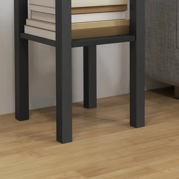 2-Tier Side Tables Set of 2 with Drawer Shelf, 2 Pieces End Tables for Living Room Hallway, Black - product image 9