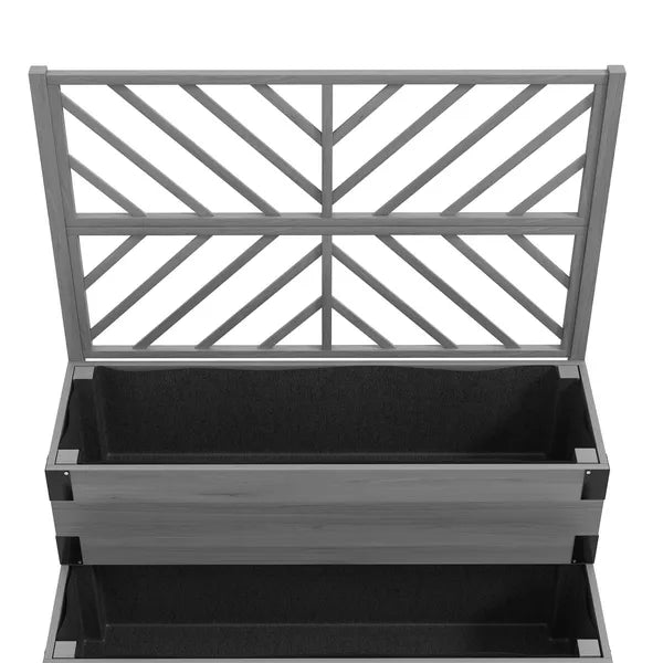 Outsunny 2-Tier Wooden Garden Box, with Legs and Metal Corners, Drainage Holes, Solid Wood for Vegetables, Flowers, Herbs, Gray - product image 9