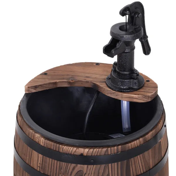 2-Tier Wooden Water Pump Fountain with Flower Box Base Durable Design for Garden Decor - product image 9