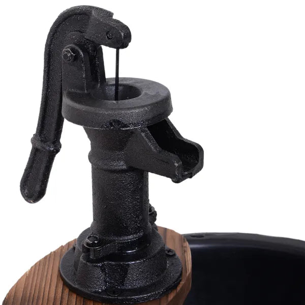 2-Tier Wooden Water Pump Fountain with Flower Box Base Durable Design for Garden Decor - product image 8