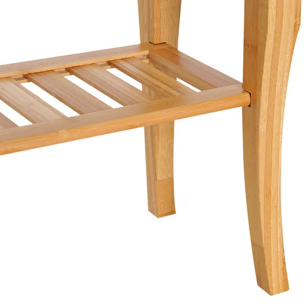HOMCOM 20 Bamboo Shower Bench 2-Tier Wooden Spa Stool Seat Organizer for Bathroom Bedroom Garden Decor - product image 10