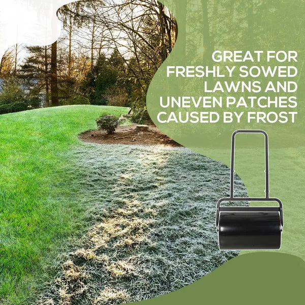 20-Inch Push/Tow Behind Lawn Roller Filled with 10 Gal Water or Sand for Flattening Sod in the Garden, Black - product image 5