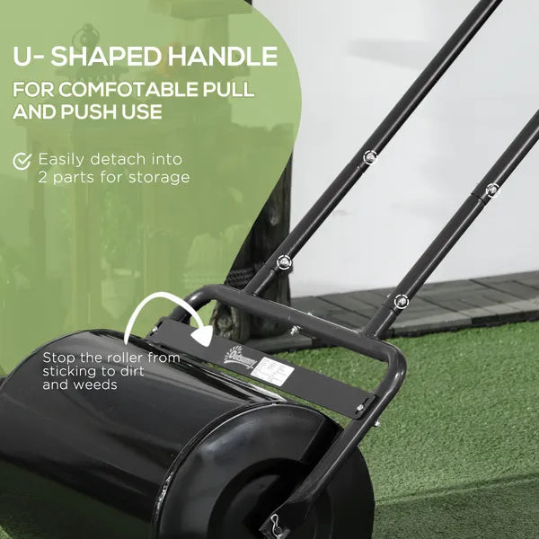 20-Inch Push/Tow Behind Lawn Roller Filled with 10 Gal Water or Sand for Flattening Sod in the Garden, Black - product image 7