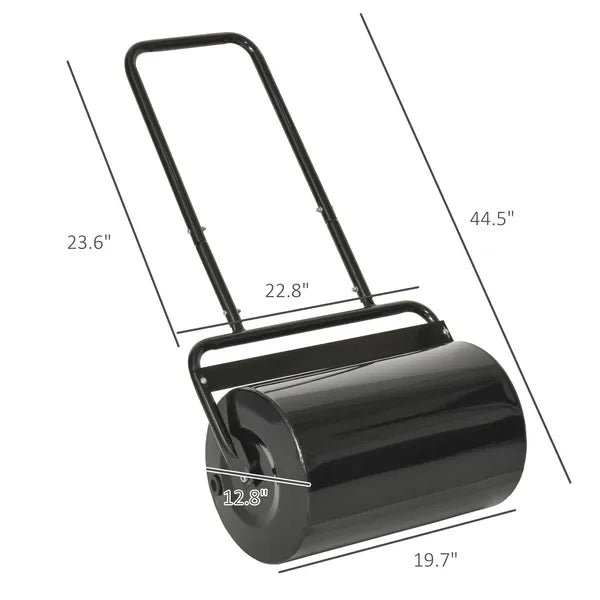 20-Inch Push/Tow Behind Lawn Roller Filled with 10 Gal Water or Sand for Flattening Sod in the Garden, Black - product image 3