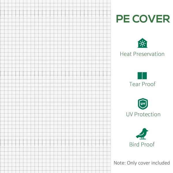 Outsunny 20' x 10' x 7' Greenhouse Replacement Walk-in PE Hot House Cover with 12 Windows Roll-Up and Zipper Door, White - product image 6