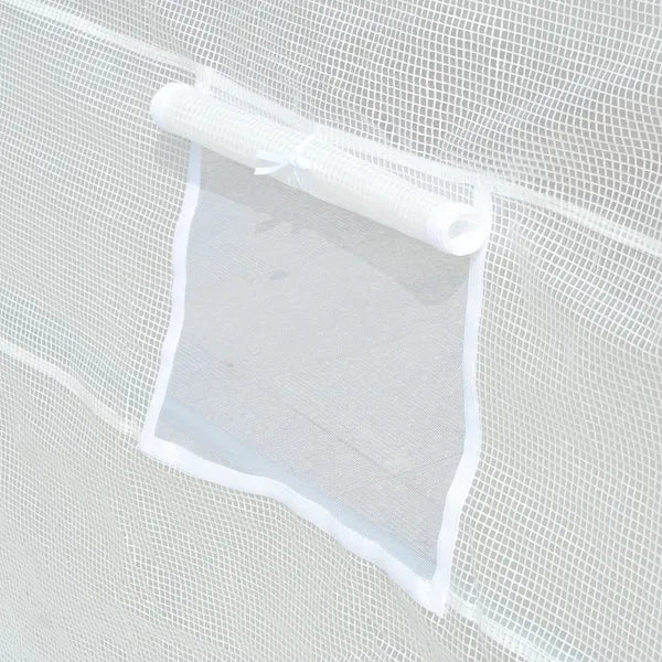 Outsunny 20' x 10' x 7' Greenhouse Replacement Walk-in PE Hot House Cover with 12 Windows Roll-Up and Zipper Door, White - product image 9