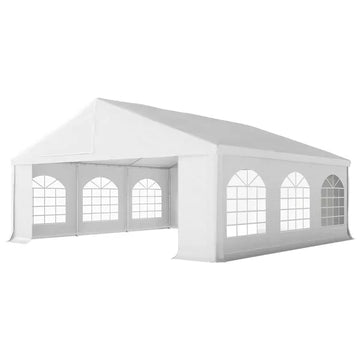 Outsunny 20' x 20' Heavy-duty Large Wedding Tent, Outdoor Carport Garage Party Tent, Patio Gazebo Canopy with Sidewall, White - product image 1