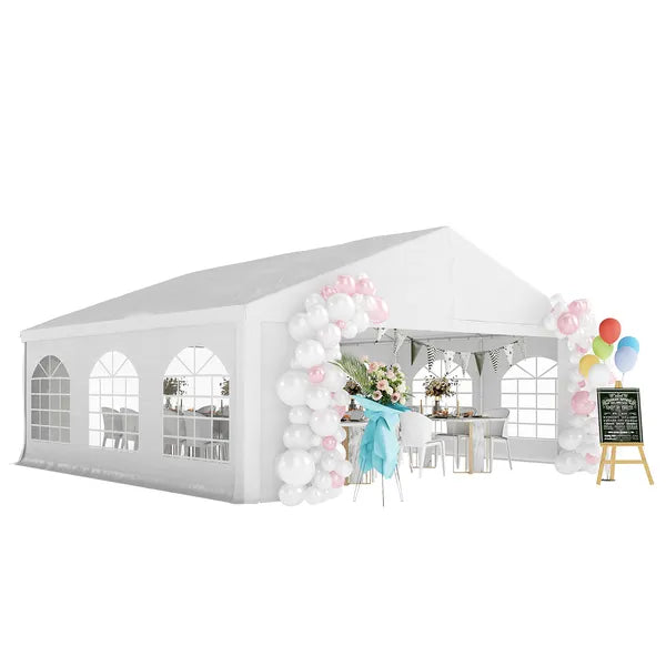 Outsunny 20' x 20' Heavy-duty Large Wedding Tent, Outdoor Carport Garage Party Tent, Patio Gazebo Canopy with Sidewall, White - product image 11