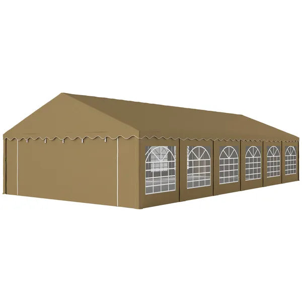 Outsunny 20 ft x 40 ft Party Tent, Outdoor Canopy Tent with Removable Sidewalls, 12 Windows for Parties, Wedding, Events, BBQ, Brown - product image 1