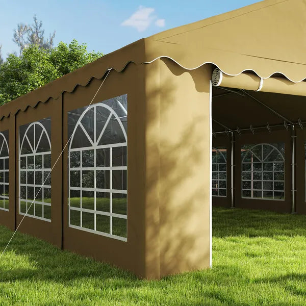 Outsunny 20 ft x 40 ft Party Tent, Outdoor Canopy Tent with Removable Sidewalls, 12 Windows for Parties, Wedding, Events, BBQ, Brown - product image 9