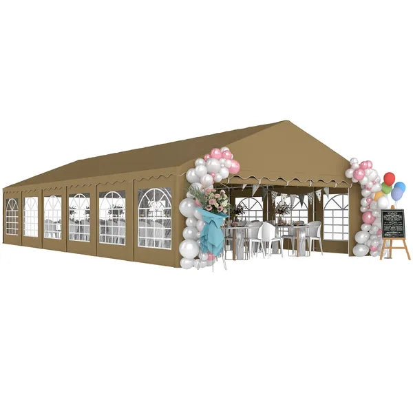 Outsunny 20 ft x 40 ft Party Tent, Outdoor Canopy Tent with Removable Sidewalls, 12 Windows for Parties, Wedding, Events, BBQ, Brown - product image 11
