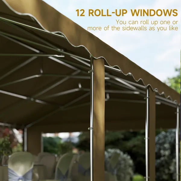 Outsunny 20 ft x 40 ft Party Tent, Outdoor Canopy Tent with Removable Sidewalls, 12 Windows for Parties, Wedding, Events, BBQ, Brown - product image 5