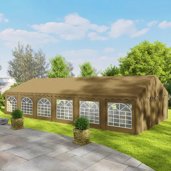 Outsunny 20 ft x 40 ft Party Tent, Outdoor Canopy Tent with Removable Sidewalls, 12 Windows for Parties, Wedding, Events, BBQ, Brown - product image 8