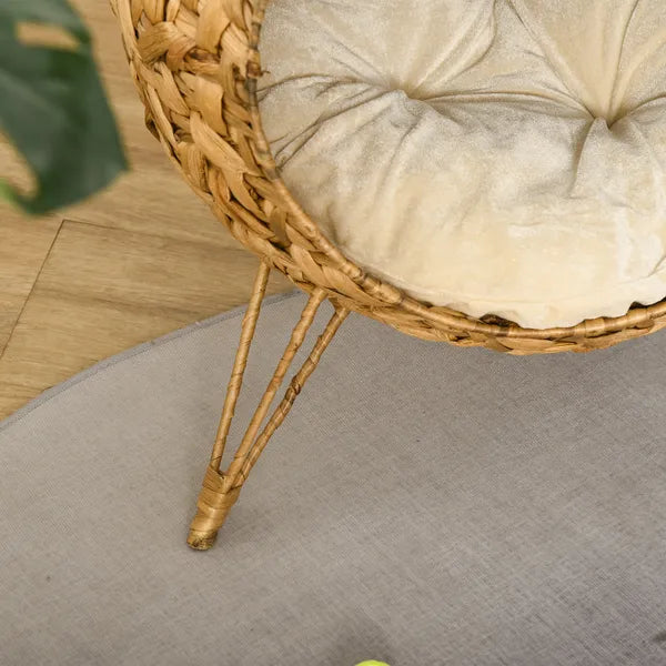 20.5 Weaved Cat Bed Elevated Hand Made Cat House Condo with Cushion Brown - product image 9