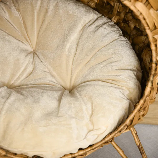 20.5 Weaved Cat Bed Elevated Hand Made Cat House Condo with Cushion Brown - product image 8