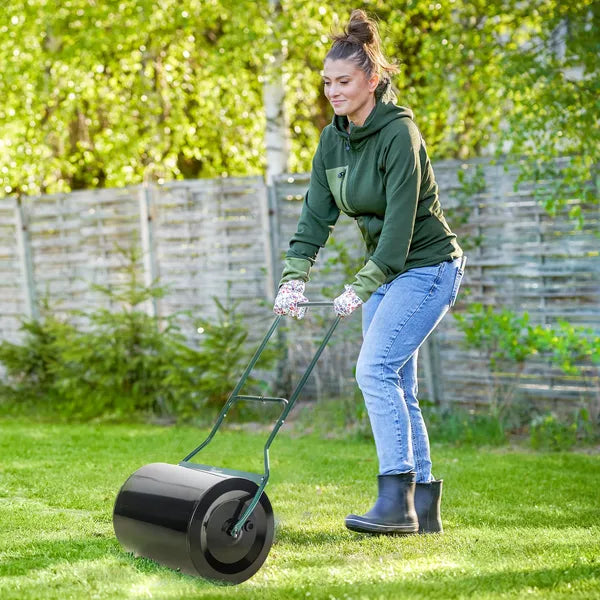 Outsunny 20 Inch Sod Roller with Push Tow Handle and 15.9 Gallon Drum Black - product image 2