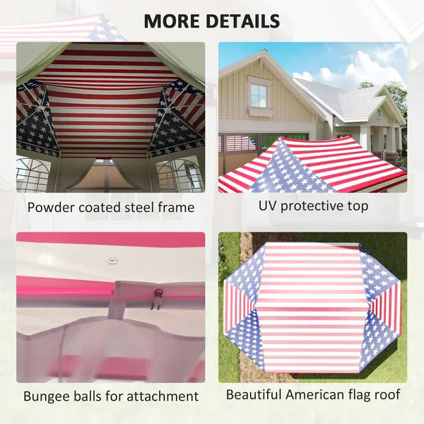 22.3 x 16.4 ft Heavy Duty Party Tent, Outdoor Canopy Tent with 2 Doors and 6 Windows, American Flag - product image 7
