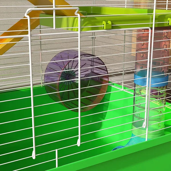 PawHut 23 Inch 5-Tier Hamster Cage with Wheel and Water Bottle, Green - product image 8