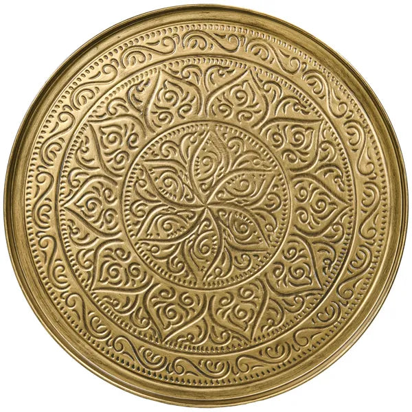 HOMCOM 24" Round Cafe Table, Gold Hammered Tray Top with Metal Frame, Living Room Center Table - product image 9