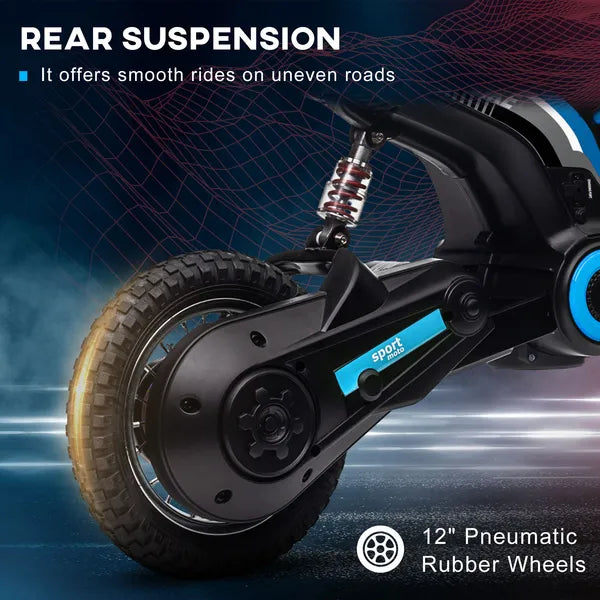 24V 350W Electric Dirt Bike Up to 14.9 MPH with Brake and Rear Suspension Blue Ages 13+ - product image 8
