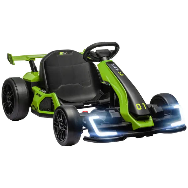 Aosom 24V 7.5 MPH Kids Go Kart Electric Drift Kart with Adjustable Seat, Children Playing Pedal Kart Toy, Slow Start, Green - product image 11