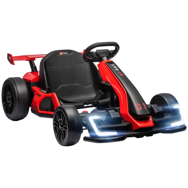 Aosom 24V 7.5 MPH Kids Go Kart Electric Grift Kart with Adjustable Seat, Children Playing Pedal Kart Toy, Slow Start, Red - product image 12