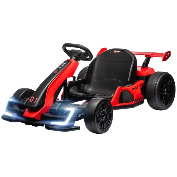 Aosom 24V 7.5 MPH Kids Go Kart Electric Grift Kart with Adjustable Seat, Children Playing Pedal Kart Toy, Slow Start, Red - product image 1