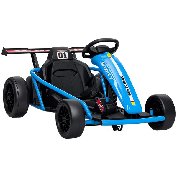 Qaba 24V 7AH Kids Electric Go Kart, 8.1 MPH Battery Powered Drift Kart with Dual Motors, Soft Start for 8-12 Years, Blue - product image 11