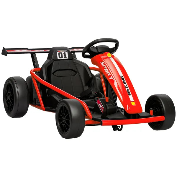 Qaba 24V 7AH Kids Electric Go Kart, 8.1 MPH Battery Powered Drift Kart with Dual Motors, Soft Start for 8-12 Years, Red - product image 11
