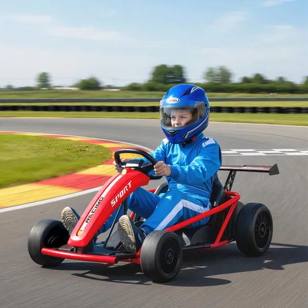 Qaba 24V 7AH Kids Electric Go Kart, 8.1 MPH Battery Powered Drift Kart with Dual Motors, Soft Start for 8-12 Years, Red - product image 10