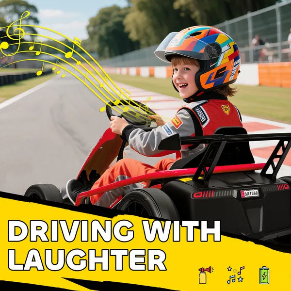 Qaba 24V 7AH Kids Electric Go Kart, 8.1 MPH Battery Powered Drift Kart with Dual Motors, Soft Start for 8-12 Years, Red - product image 7