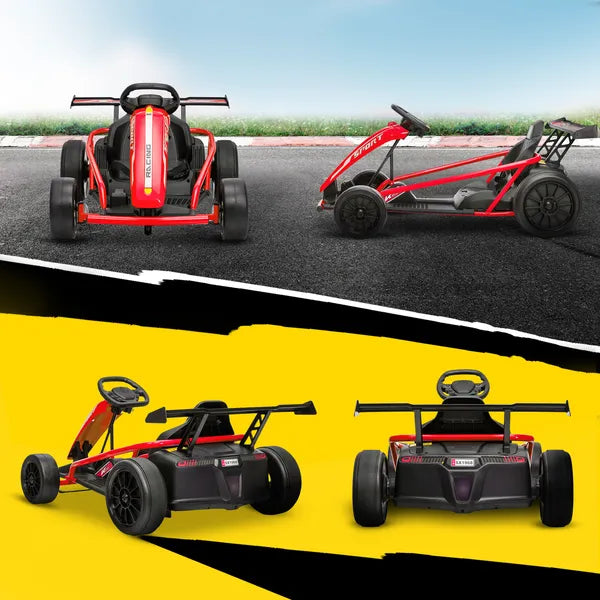 Qaba 24V 7AH Kids Electric Go Kart, 8.1 MPH Battery Powered Drift Kart with Dual Motors, Soft Start for 8-12 Years, Red - product image 9