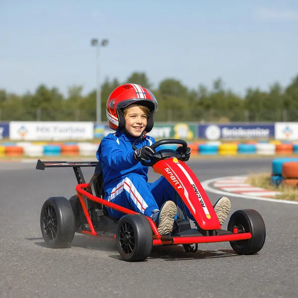 Qaba 24V 7AH Kids Electric Go Kart, 8.1 MPH Battery Powered Drift Kart with Dual Motors, Soft Start for 8-12 Years, Red - product image 2