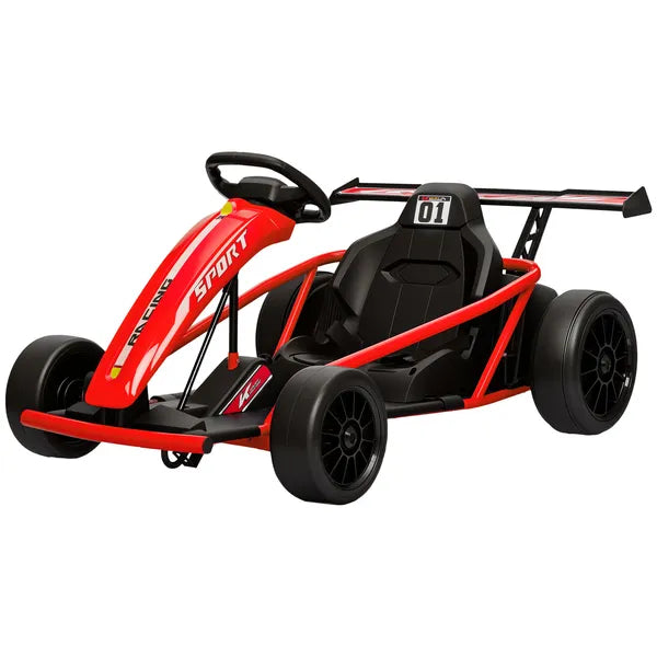 Qaba 24V 7AH Kids Electric Go Kart, 8.1 MPH Battery Powered Drift Kart with Dual Motors, Soft Start for 8-12 Years, Red - product image 1