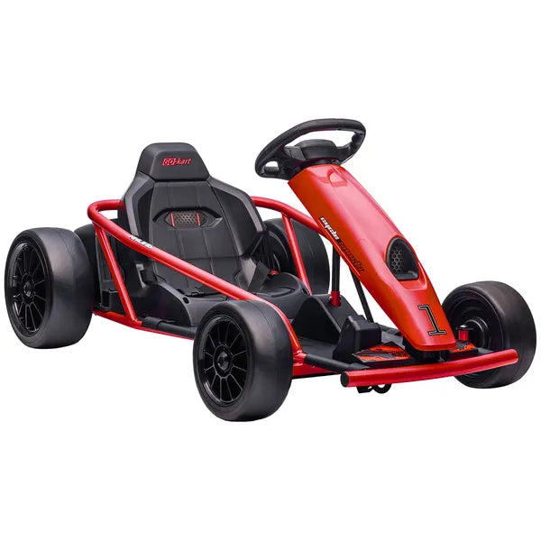HOMCOM 24V Electric Go Kart for Kids, Drift Electric Go Kart Racing with 2 Speeds, for Boys Girls Aged 8-12 Years Old, Red - product image 11