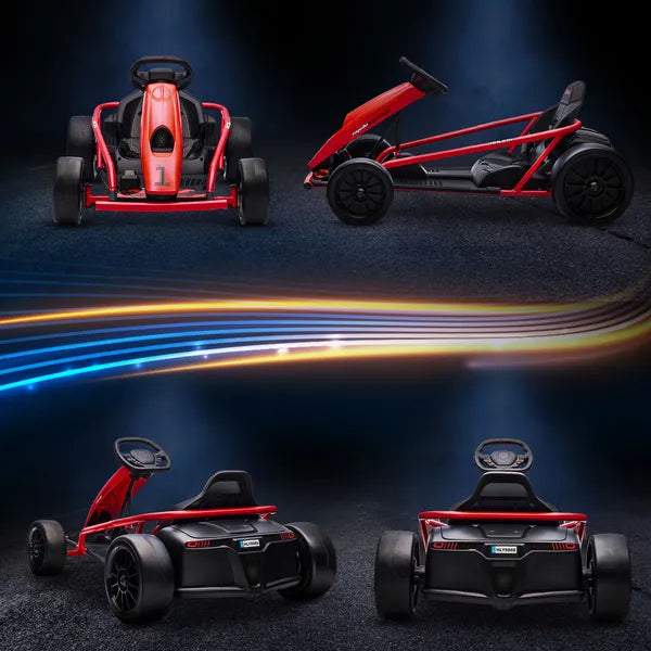 HOMCOM 24V Electric Go Kart for Kids, Drift Electric Go Kart Racing with 2 Speeds, for Boys Girls Aged 8-12 Years Old, Red - product image 7