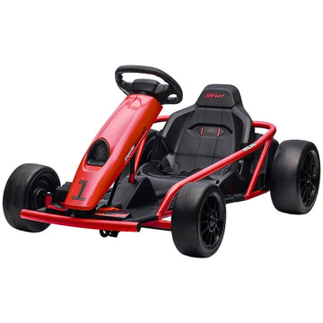 HOMCOM 24V Electric Go Kart for Kids, Drift Electric Go Kart Racing with 2 Speeds, for Boys Girls Aged 8-12 Years Old, Red - product image 1