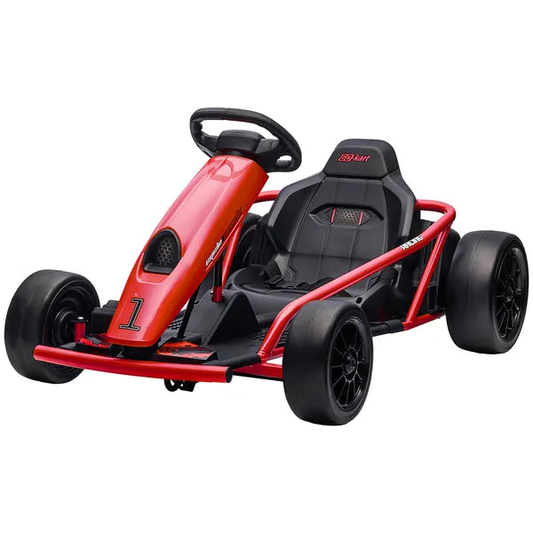 HOMCOM 24V Electric Go Kart for Kids, Drift Electric Go Kart Racing with 2 Speeds, for Boys Girls Aged 8-12 Years Old, Red - product image 1