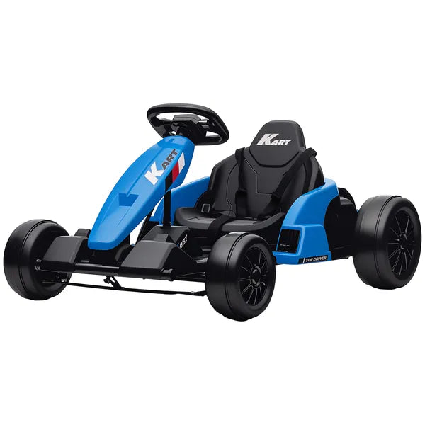 Qaba 24V Electric Go Kart with Dual 150W Motors, Adjustable Seat and 11.2MPH High Speed, Slow Start, 5-Point Harness, Blue - product image 1